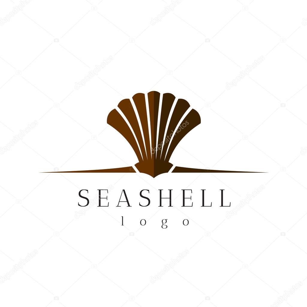 Sea shell title logo with text