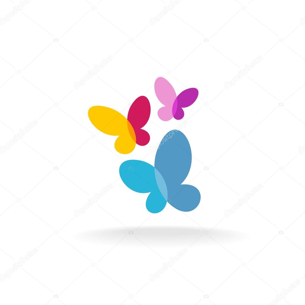 Butterfly colorful transparent logo