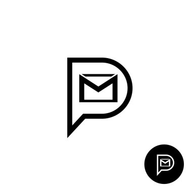PM letters logo. clipart