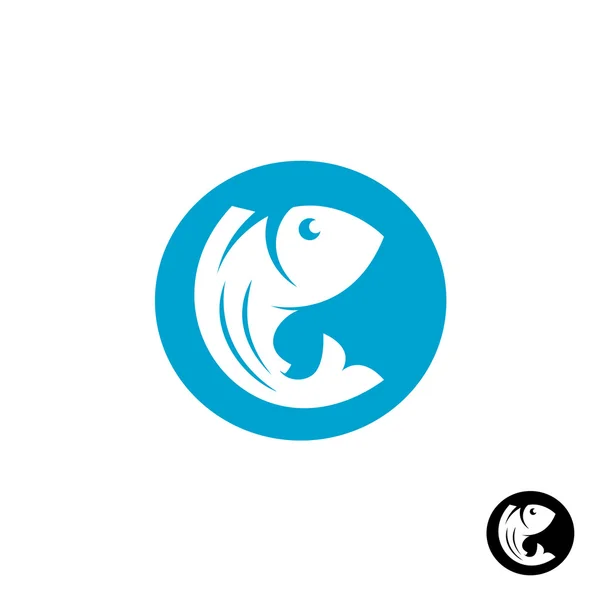 Logo rond poisson — Image vectorielle