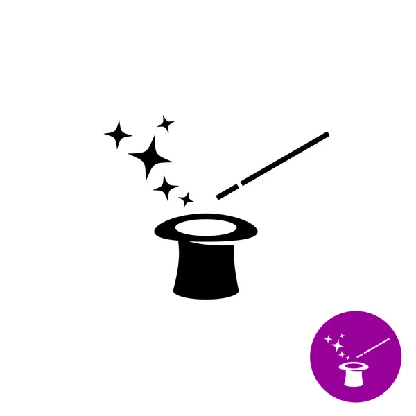 Sombrero de mago y estrellas — Vector de stock