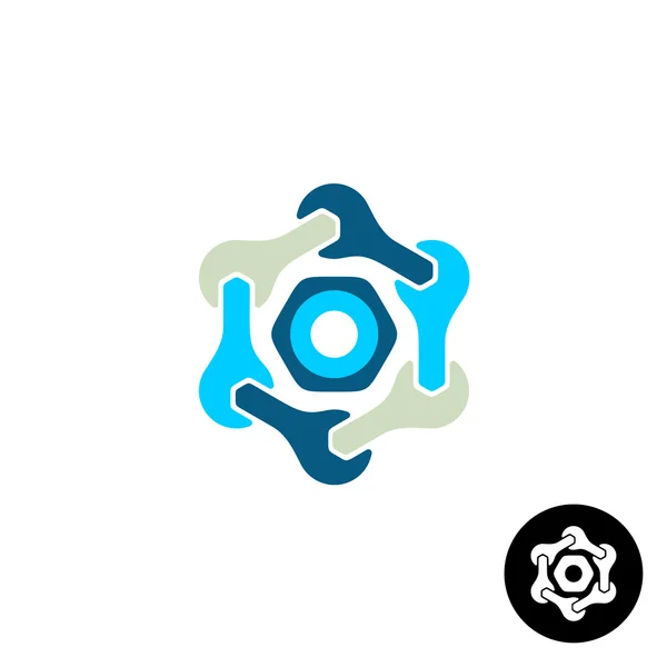 Logo met sleutels en moer — Stockvector