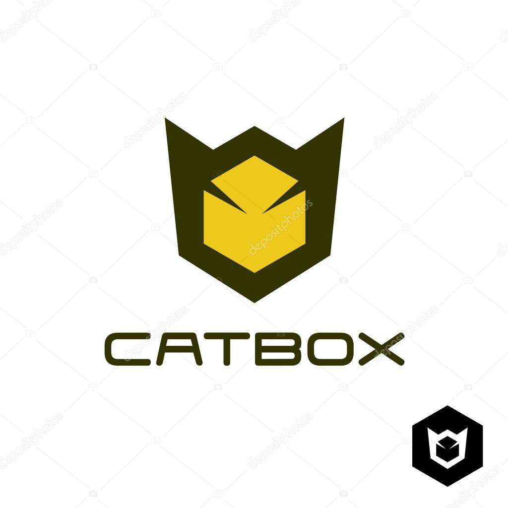 Geometric cat head logo idea