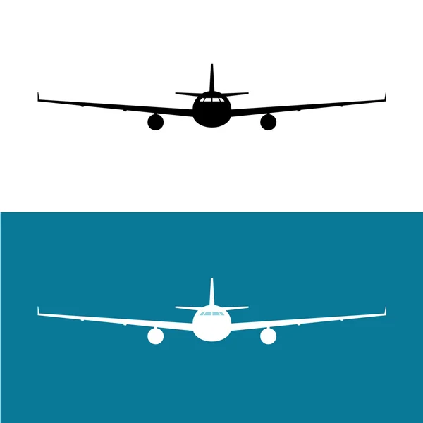 Avião de passageiros à frente —  Vetores de Stock