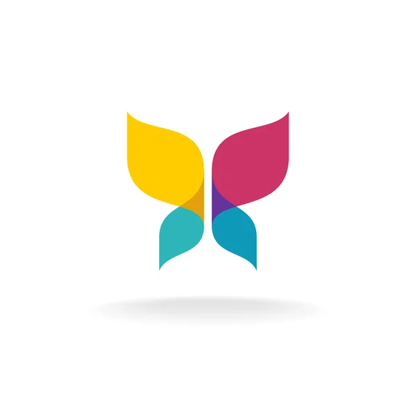 Logo kolorowe motyl. — Wektor stockowy