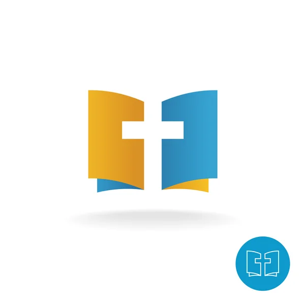 Religião símbolo cruz logotipo — Vetor de Stock