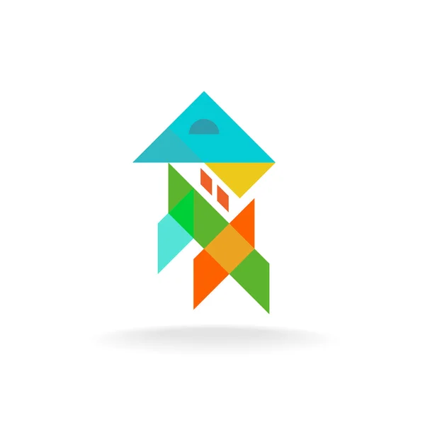 Absztrakt színes formák ház — Stock Vector
