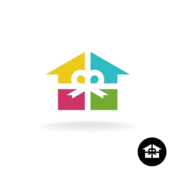 Casa como um logotipo presente . —  Vetores de Stock