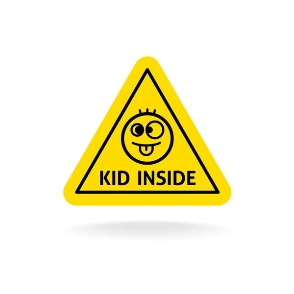 Enfant à l'intérieur signe amusant . — Image vectorielle