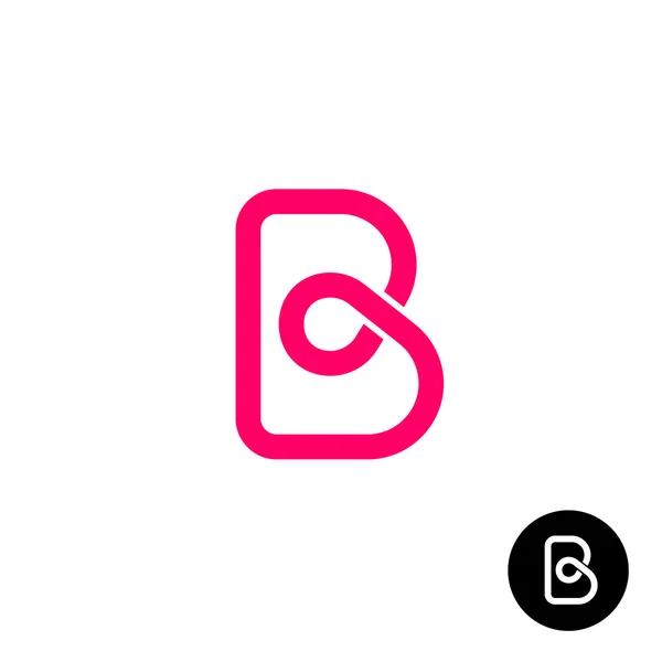 Lettera B logo stile monolite . — Vettoriale Stock