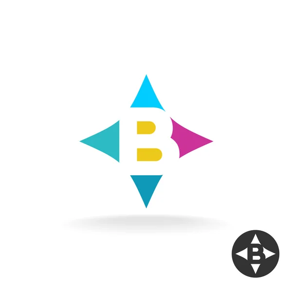 Carta B logotipo estilo colorido — Vetor de Stock