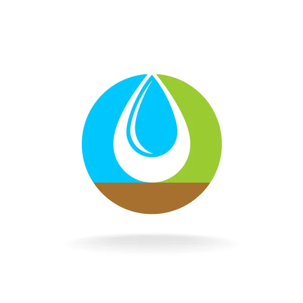 Letra O con el logotipo de gota de agua líquida . — Vector de stock