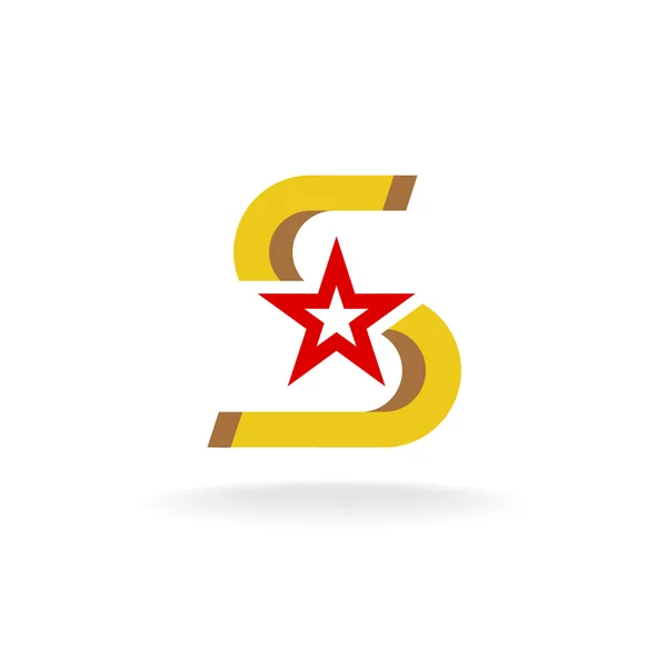 Letter S met ster — Stockvector