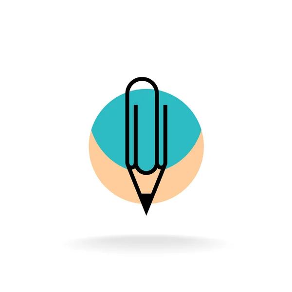 Логотип символу олівця та паперу — стоковий вектор