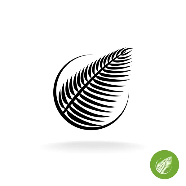 Palm blad zwart silhouet logo pictogram — Stockvector