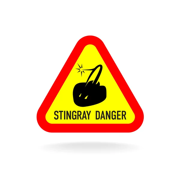 Stingray símbolo de advertencia . — Vector de stock