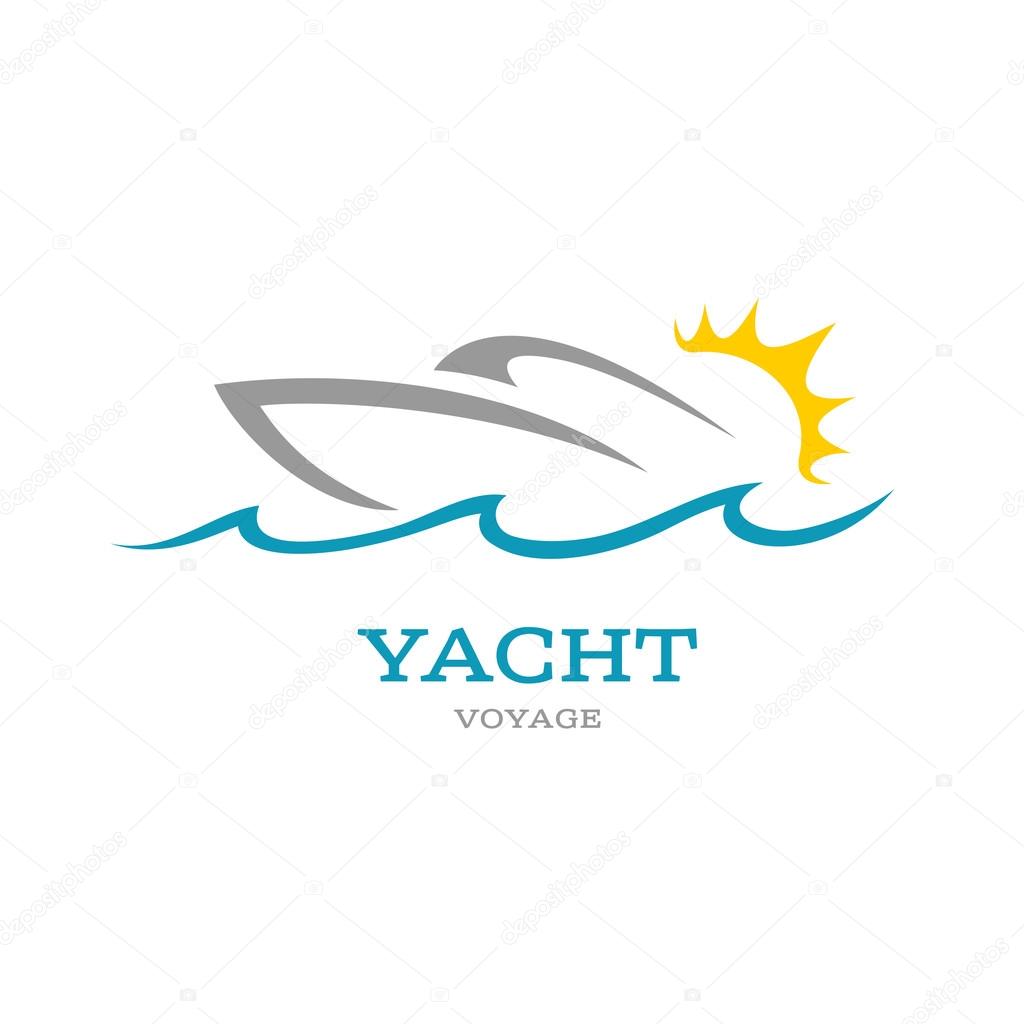 Yacht club logo. Sea or ocean trip adventure concept symbol.