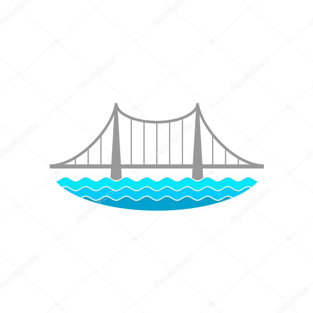 Bridge over the river logo landscape