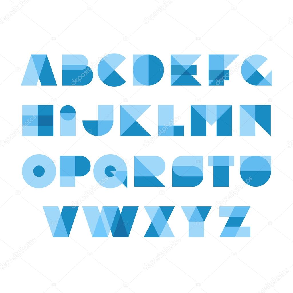 Geometric shape bold poster letters font Vector Image