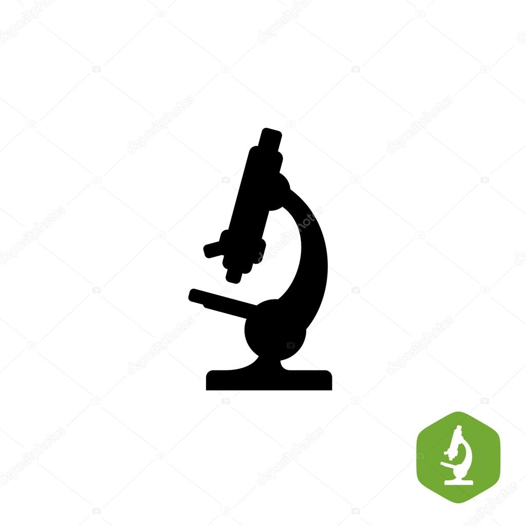 Microscope black silhouette icon. One piece shape.