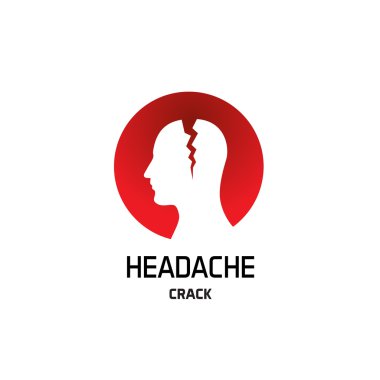 Baş ağrısı logosu ile çatlamak