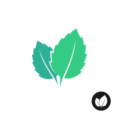 Vektör logo nane yaprakları.