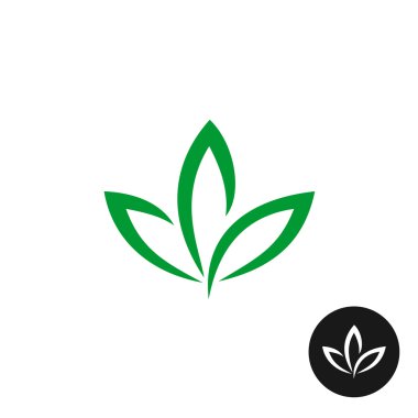Üç yeşil yaprakları logo vektör