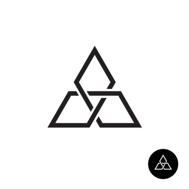 Üçgen geometrik düğüm anahat logosu.