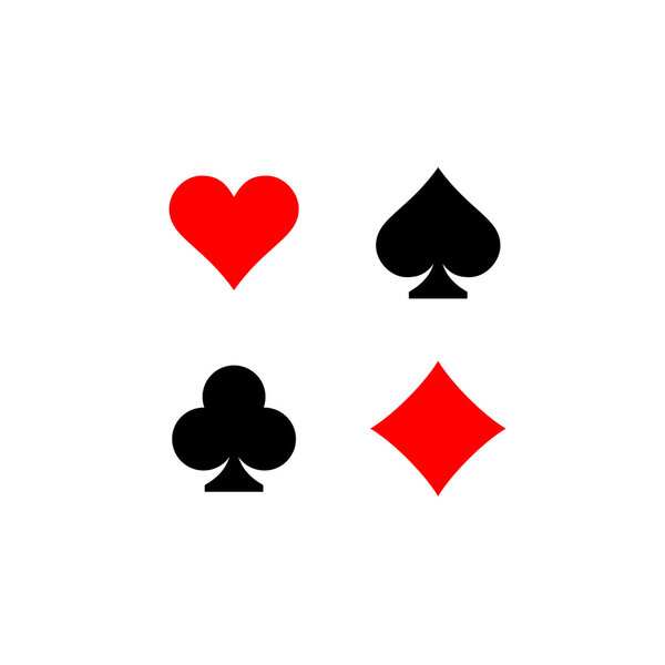 Playing card suits signs set.