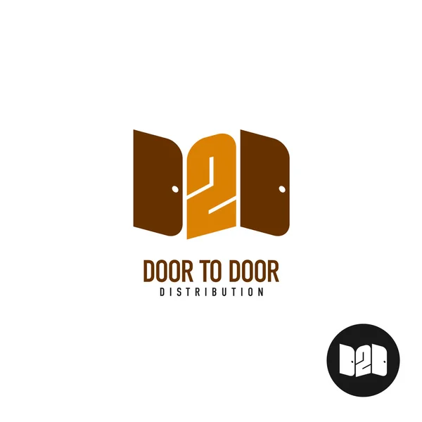 Dörr till dörr distribution logotyp — Stockfoto