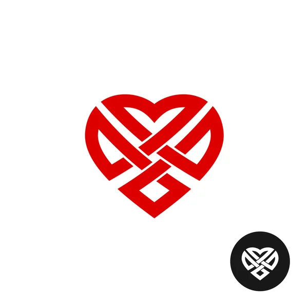 Kelt stil kalp logosu dokunan. — Stok fotoğraf