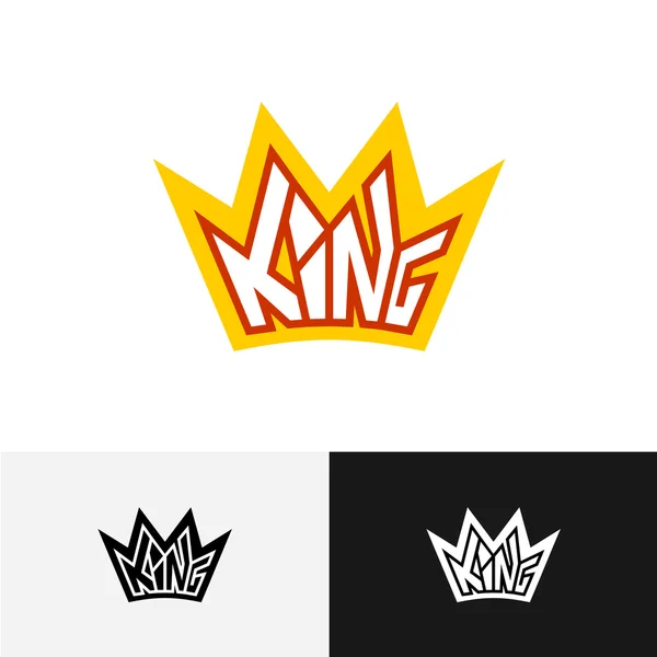 Király korona szöveg logó. — Stock Fotó