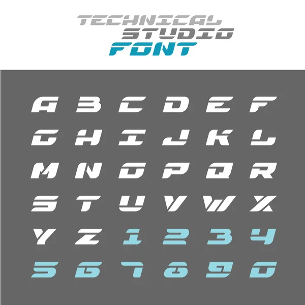 Tech betűk rajzsablon betűtípus. — Stock Fotó