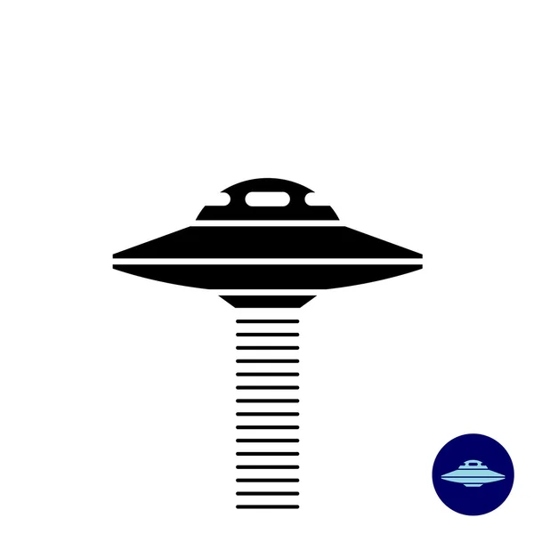 Uzaylı Ufo gemi basit siyah — Stok fotoğraf