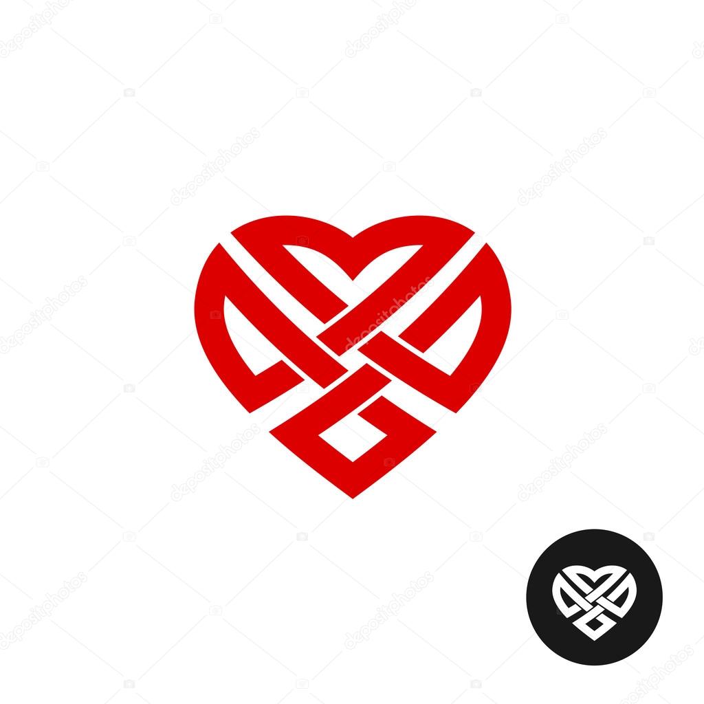 Weaved celtic style heart logo.