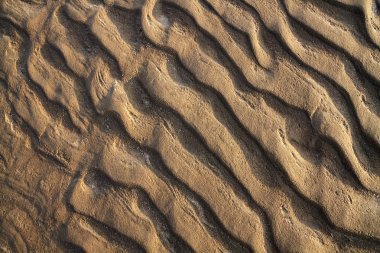 Dalgalı kumlu dokuya yakın çekim