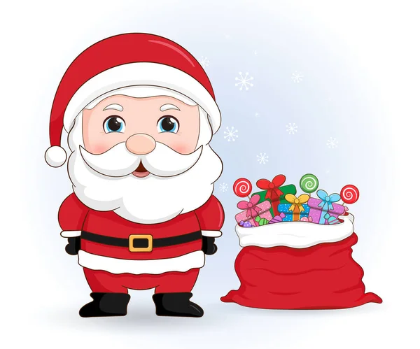 Kırmızı çantalı şirin Noel Baba.