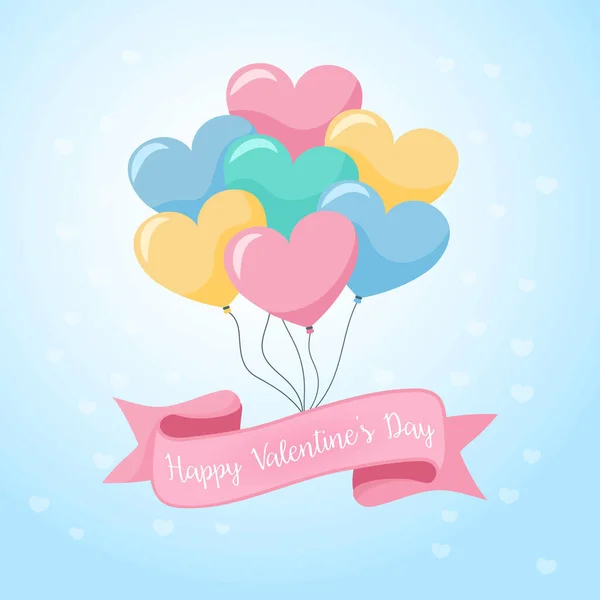 Baloane Cardiace Vector Valentine Day — Vector de stoc