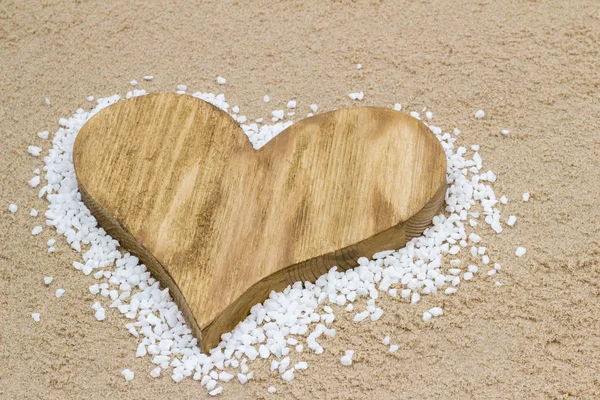 Hart in het zand. — Stockfoto