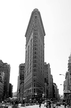 Edificio Flatiron Manhattan, Nueva York 'ta. Beyaz ve zenci..