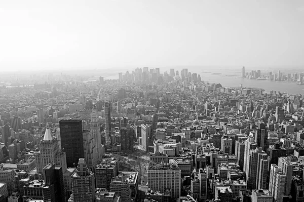 Vista Manhattan Desde Empire State Building Nueva York Blanco Negro — Stock fotografie