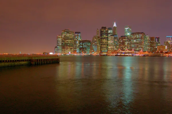 Vistas Nocturnas Manhattan Nueva York — Φωτογραφία Αρχείου