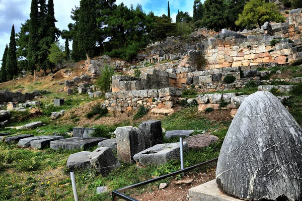 Vista Los Principales Monumentos Grecia Delfos Delphes — Photo