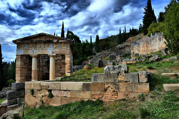 Vista Los Principales Monumentos Grecia Delfosz Delphi — Stock Fotó