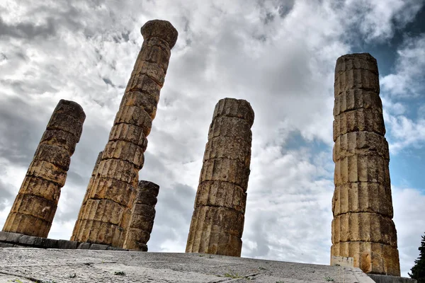Vista Los Principales Monumentos Grecia Delfos Delfos Oraculo Delfos Oráculo — Foto de Stock