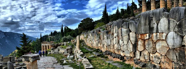 Vista Los Principales Monumentos Grecia Delfos Delphi — Stock fotografie