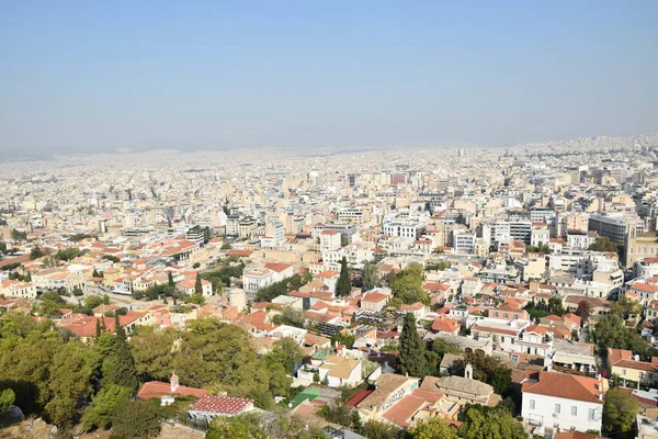 Vista de los Principales monumentos y sitios de Atenas (Grecia). Vistas de Atenas desde la Acropolis.