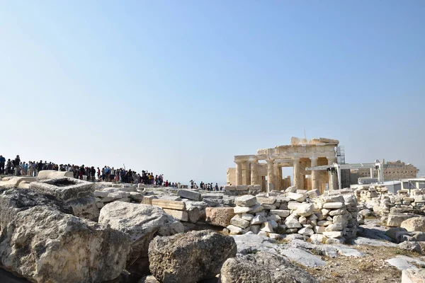 Vista Los Principales Monumentos Sitios Atenas Grecia Acrópolis Templo Atenea — Foto de Stock