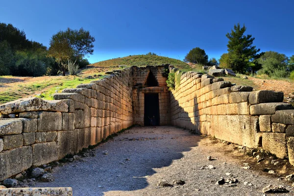 Vista Los Principales Monumentos Sitios Grecia Ruinas Micenas Tumba Agamenon — стокове фото