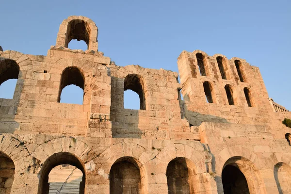 Vista Los Principales Monumentos Sitios Atenas Griechenland Teatro Dionisio Dionysos — Stockfoto